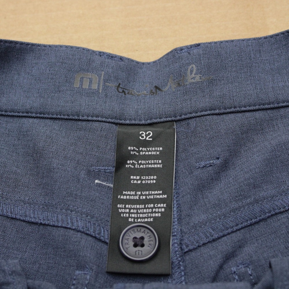 Travis Mathew Performance Golf Pants Mens Sz 32x32 Blue Straight Stretch Light - Picture 2 of 8